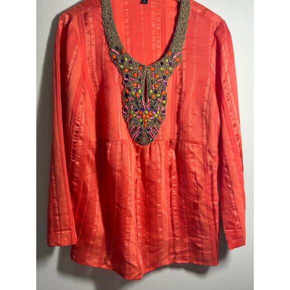 Lafayette 148 New York Beaded detail Long sleeve Size 14 - Picture 1 of 7